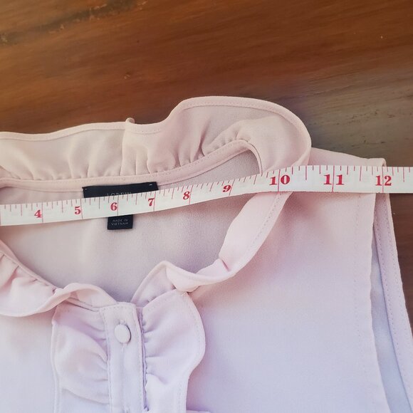 J Crew Women's light pink sleeveless top ruffle details SIZE - M - Picture 6 of 13